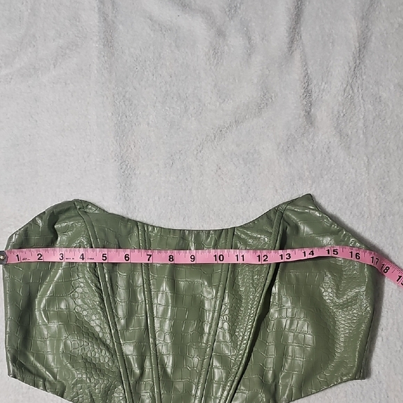Green Croc-Embossed Bandeau Top - Picture 6 of 7